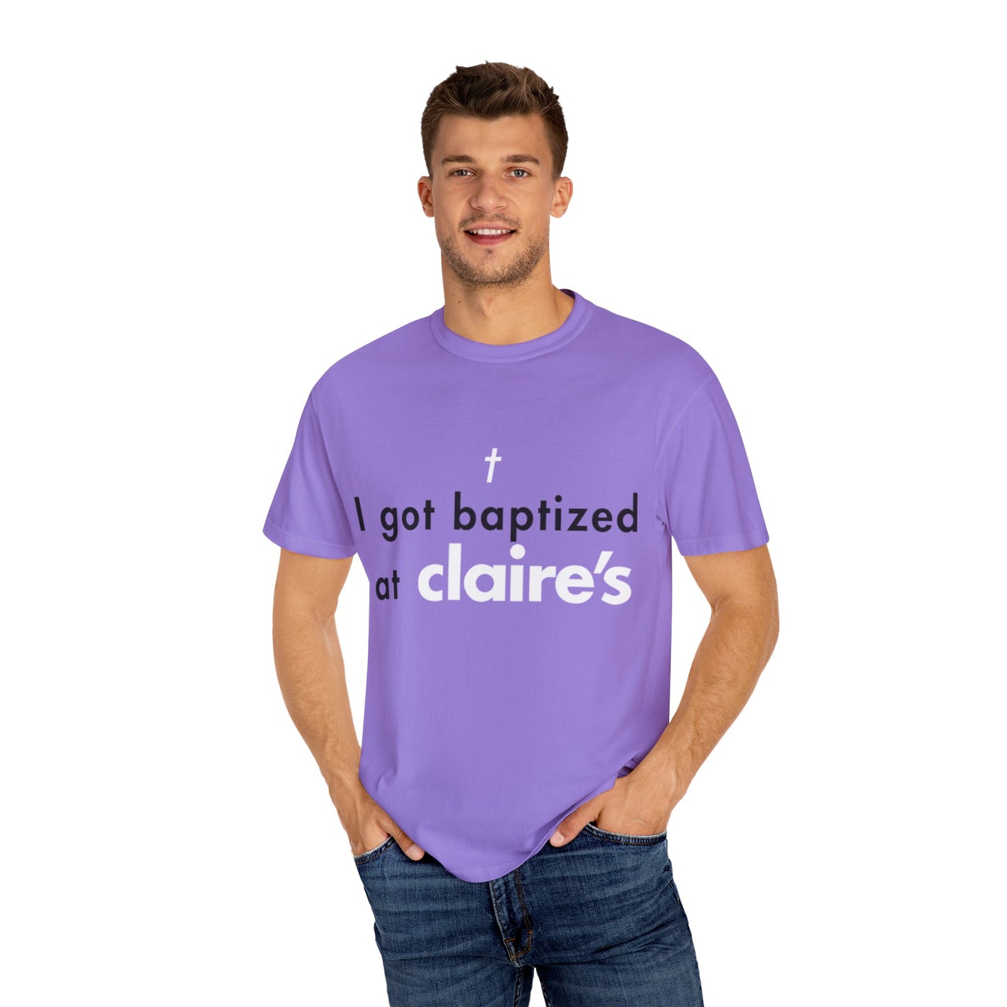 Purple Baptism Unisex Garment-Dyed T-Shirt - Titus 3:5