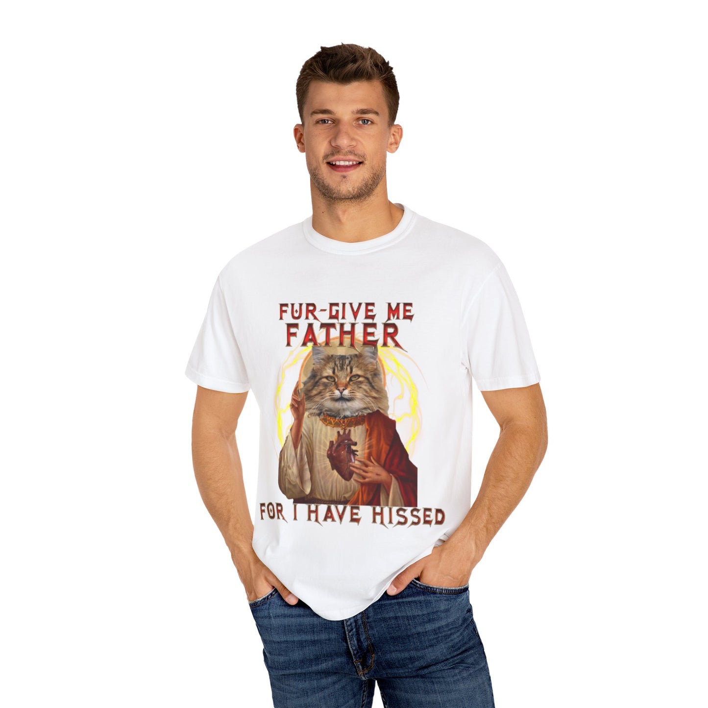 Christian Cat Unisex Garmet-Dyed T-shirt - Psalm 41:5